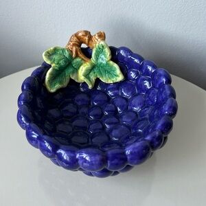 Vintage Ceramic Grape Trinket Dish